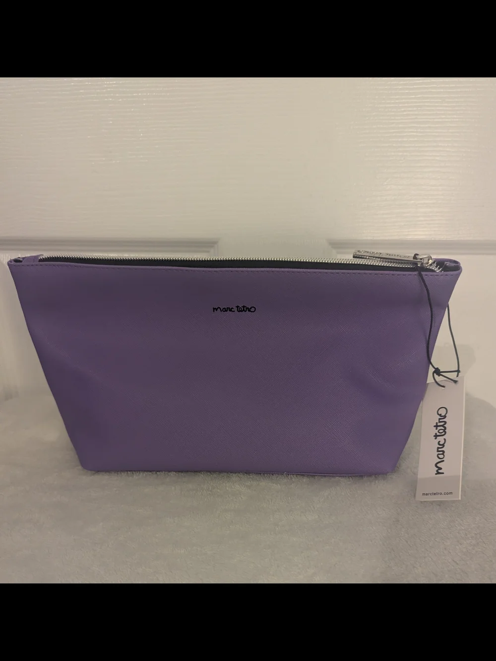 Marc Tetro My Bichon Purple Cosmetic Makeup Zip Pouch NWT
